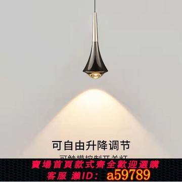 【廠家直銷 可打統編】臥室床頭吊燈現代簡約可升降創意輕奢主臥床頭燈小吊燈餐廳吊線燈