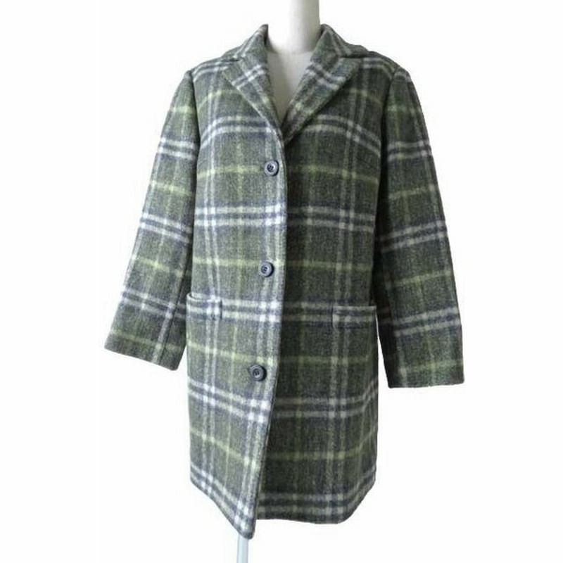 極美品 正規品 バーバリー ロンドン レディース 美シルエット ウール100 チェスターコート グリーン系 ノバチェック柄 サイズ42 通販 Lineポイント最大0 5 Get Lineショッピング