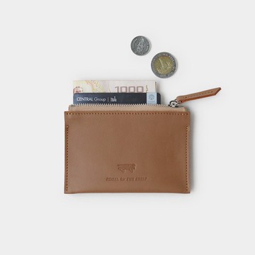 雙層迷你零錢包：棕色