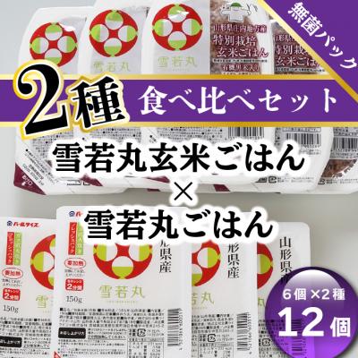 ふるさと納税 庄内町 雪若丸パックごはん雪若丸玄米パックごはん　12個