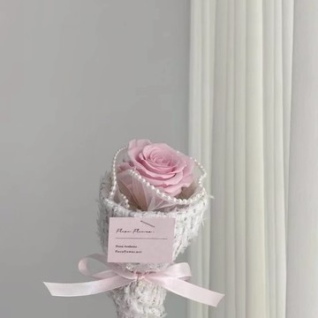 【Flora Flower】單支小香風永生花玫瑰 - 粉色
