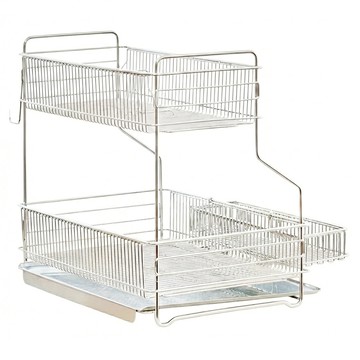 GONGGAMSTORE 全不鏽鋼自動排水雙層碗盤瀝水架  2層  1組  單色