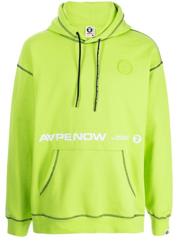 AAPE BY *A BATHING APE® - Aape Now contrast-trim hoodie - men - Cotton/Polyester - M - Green