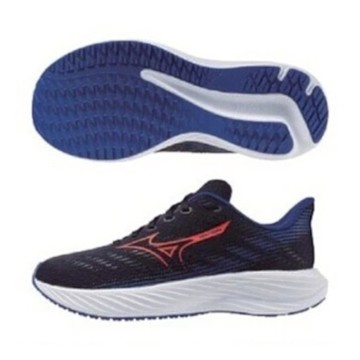 MIZUNO 美津濃 慢跑鞋 女鞋 大童 運動鞋 緩震 RIDER 黑藍紅 K1GC241654