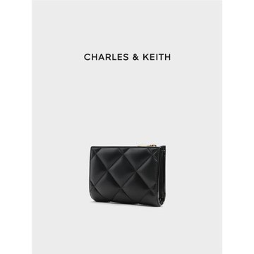 (免運)CHARLES&KEITH時尚卡包CK6-10770565經典菱格多卡位短款錢包女包
