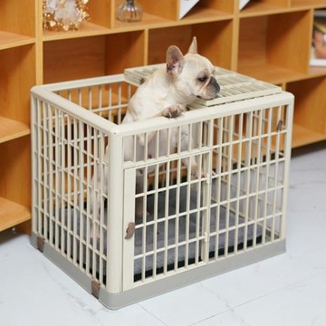 跨境樹脂狗籠子帶天窗中小型犬室內墊子家用圍欄式狗別墅寵物狗窩