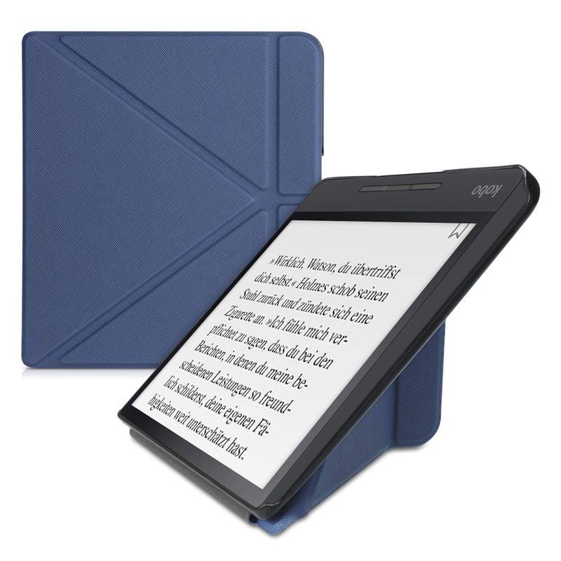 kwmobile カバー 対応: Kobo Forma ケース 電子リーダー PUレザー 電子書籍 保護ケース 紺色