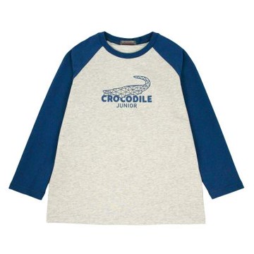 Crocodile Junior小鱷魚童裝- 鱷魚印圖拉克蘭袖上衣 ( C68405-18 大碼)