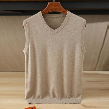 羊毛無袖毛衣背心男V領寬松純色坎肩馬甲打底衫韓版針織衫大碼潮