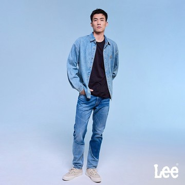 Lee 705 中腰標準小直筒牛仔褲 男 中淺藍洗水 101+系列 LB417067140
