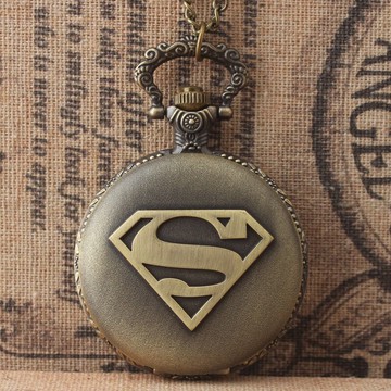 超人SUPERMAN標時尚復古翻蓋懷表DC蝙蝠俠死侍周邊學生歐美電影