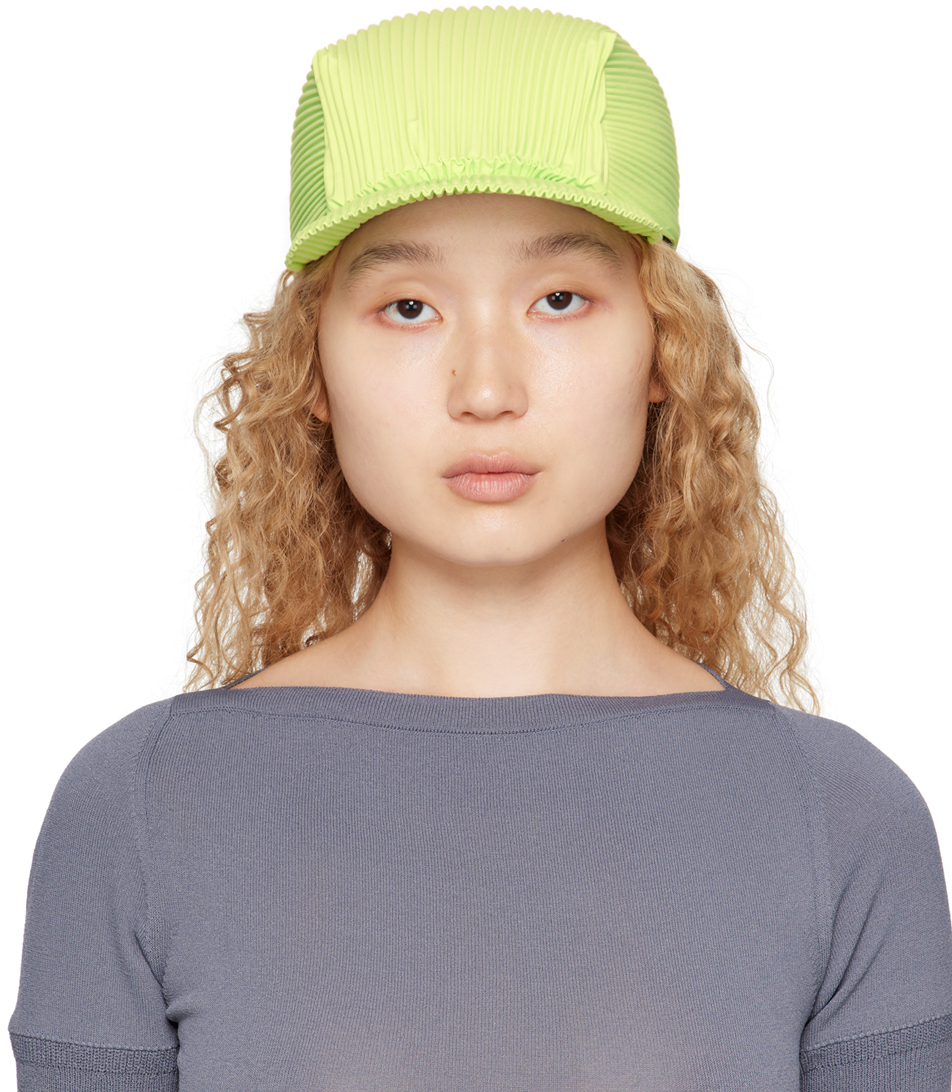 Pleats Please Issey Miyake 绿色褶裥棒球帽