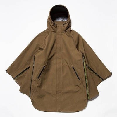 ミーンズワイル meanswhile 3 Layer Ventile Poncho Coat Khaki 