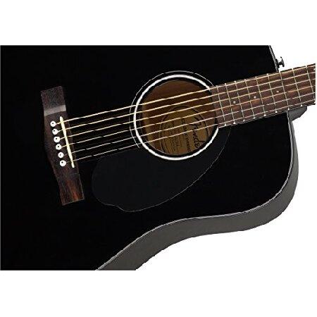 Fender CD-60S Solid Top Dreadnought Acoustic Guitar Black Bundle with Hard Case, Tuner, Strap, Strings, Picks, and Austin Bazaar Instructional DVD