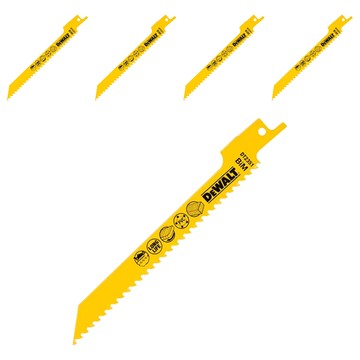 DEWALT 得偉 雙金屬木工用木材曲線及PVC快速切割軍刀鋸片 BiM LONG LIFE  1組