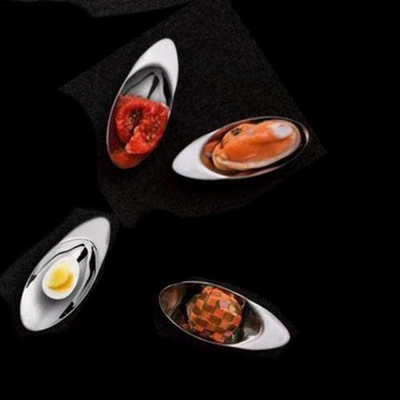 創意餐具304不銹鋼開胃餐前小醬料碟出口品質 分子料理擺盤碟