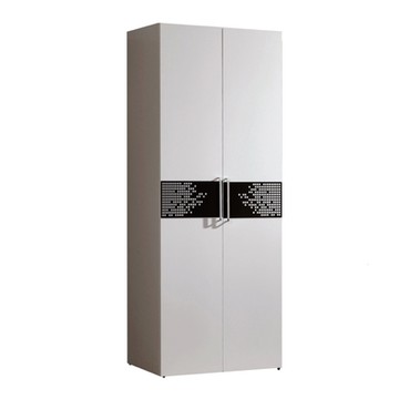 文創集 律法瑪 現代白2.7尺二門雙吊衣櫃-80x58x183cm免組