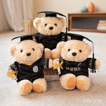 🧸免運🧸畢業熊 畢業公仔  畢業花束 定製創意畢業公仔小熊學士玩偶碩士博士娃娃博士帽校服大學禮物 HDQV