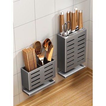 筷子筒壁掛式筷子刀具收納盒刀架一體式廚房置物架筷子勺子收納架