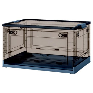 ONE HOUSE 五開門折疊收納箱 加固款 45L OH-Q244-A1  53 x 36.5 x 31cm  經典藍 + 透黑色  1個