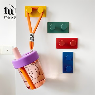 【好物良品】四入組_積木造型強力磁鐵掛勾｜冰箱貼 電線收納 磁吸掛鉤