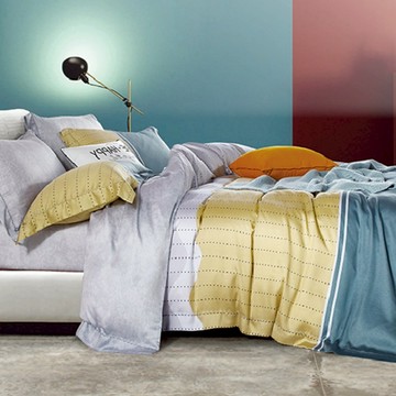 FOCA 100%萊賽爾纖天絲三件式兩用被床包組  床包 + 兩用被 + 枕套  單人  風起