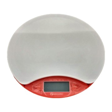 日本MAQUINO 天圓型高精密電子料理秤 SKS-754 單位最小秤重1g  紅色  2kg