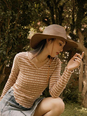 美式復古細緻編織爵士草帽