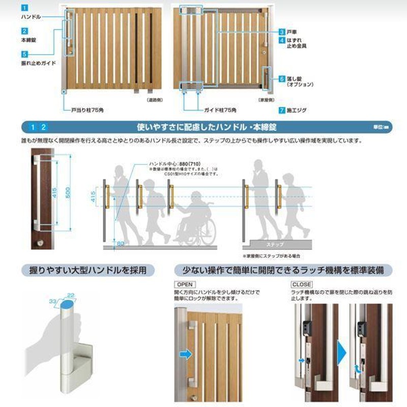 YKKAP ルシアススライド S02型 標準柱 16-14R 片引き 片面シリンダー錠