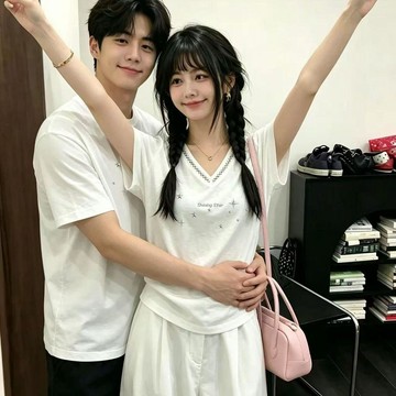 類目第一🥇純棉特別的情侶裝短袖T恤2026夏季新款一男一女鏤空高級感上衣潮KC