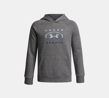 [UA]男童 Rival Flc Logo 長袖帽T-人氣新品