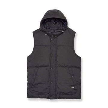 5th STREET｜山形｜男裝｜素面壓紋羽絨背心｜黑色