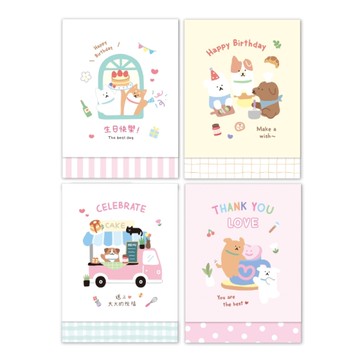 小快樂 立體卡片-生日快樂/make a wish/大大的祝福/thank you