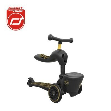 Scoot&Ride 奧地利 Kick 1 Lifestyle 滑步滑板車- 黑金特仕版