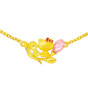 Just Gold HELLO KITTY鬱金香 黃金項鍊