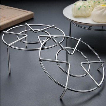 不銹鋼蒸架 家用電飯鍋內多功能圓形收納蒸籠架 加高腳隔水蒸架