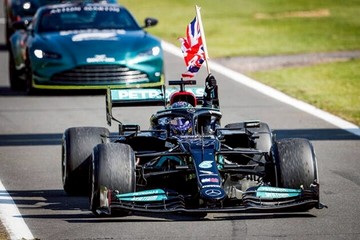 迷你切 1:18 1:43 奔馳W12 漢密爾頓 英國銀石GP勝利 舉旗f1車模