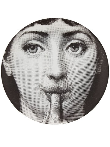Fornasetti - Plate - unisex - China - One Size - Black