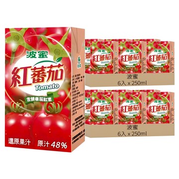 波蜜 紅蕃茄汁  250ml  12入