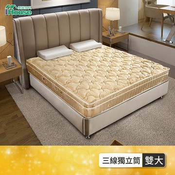 IHouse-咖啡金 超硬護背式獨立筒床墊-雙大6x6.2尺咖啡金色