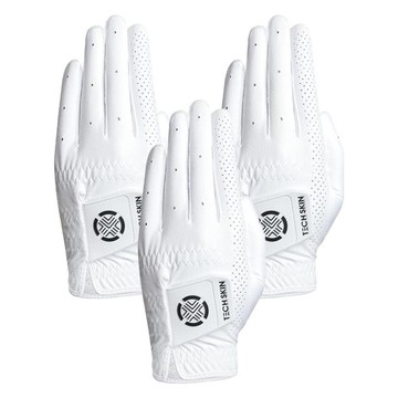 Techskin 男士 Flex Fit 高爾夫手套 左手用  23號  3個  白色