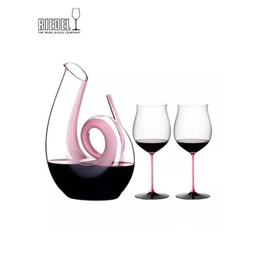 奧地利進口RIEDEL 粉領結波爾多勃艮第水晶手工紅酒杯醒酒器套裝