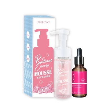 【UNICAT 變臉貓】B3淡斑美白精華原液30ml+紅石榴舒緩卸洗泡泡慕斯150ml