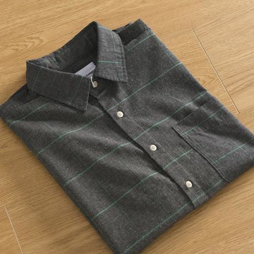 潮日系外貿工廠休閑格紋短袖襯衫