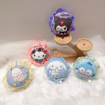 【禮品總部】現貨|實拍 三麗鷗沐浴球 正版 史迪奇 Kitty 大耳狗沐浴球 漢頓 帕恰狗沐浴球 酷企鵝 布丁狗 沐浴刷