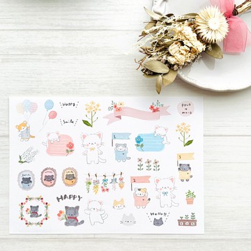 【自由裁剪・貼紙】可愛貓咪們【FreeCut・Sealseat】