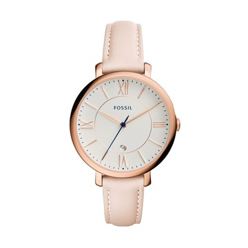 Jacqueline 系列賈姬風尚經典女錶 粉色真皮皮革錶帶 36MM ES3988