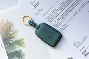 MAZDA馬自達汽車植鞣真皮全包式鑰匙套/CX5/CX30/Mazda/無按鍵款