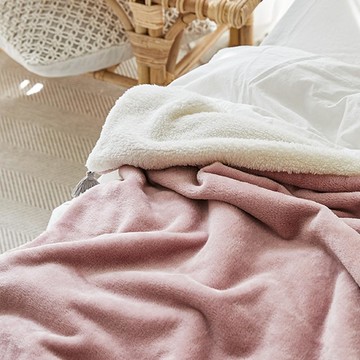 Bebedeco 厚實舒適羊羔絨極細纖維毯  獨立粉紅色  150 x 200cm