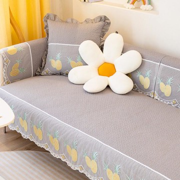 沙發墊 樂加純棉沙發墊輕奢風千鳥格坐墊子四季通用防滑皮沙發套罩蓋布巾 限時88折